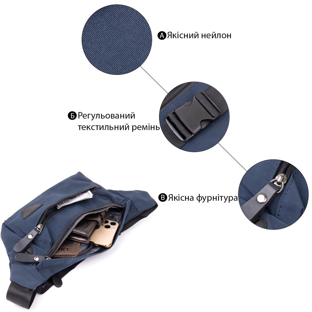 Бананка нейлон Vintage 20637 Темно-синяя Киев - изображение 4