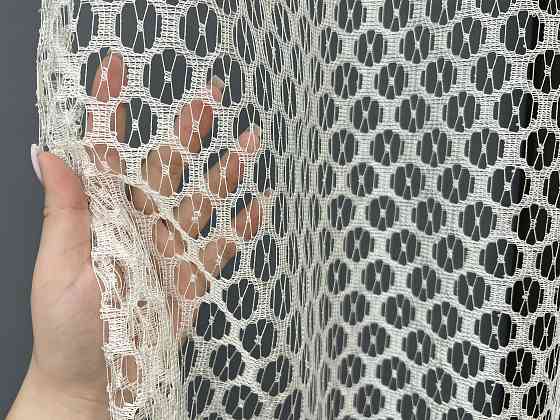 Кухонна арка VR-Textil № 000к сітка з макраме молочний з золотистим 270х175 см (51-272) Київ