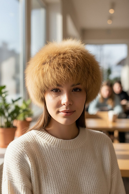 Меховая повязка женская на голову Рыжий Харьков - изображение 4