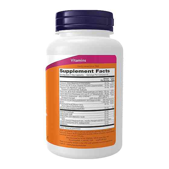 Коензимний B комплекс Now Foods Coenzyme B-Complex With Alpha Lipoic Acid and CoQ10 120 вег капс Київ