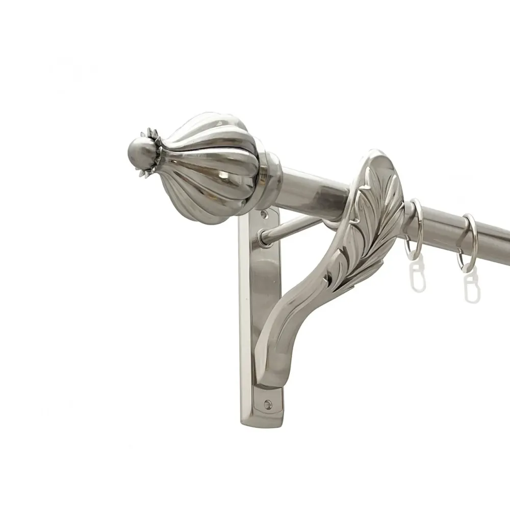 Карниз Orvit Таджа металевий однорядний ретро гладка труба кільце металеве Нержавіюча Сталь 25 мм 240 см (00-00021569) Львів - фото 1