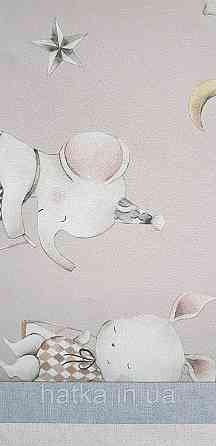 Шпалери флізелінові еко Rasch Kids World II 0.53х10 дитячі цирк шатри звірі гірлянди велосипеди на кремовому Київ