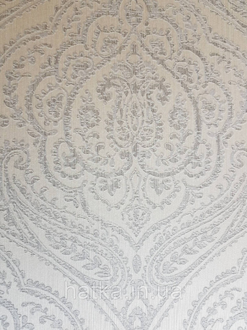 Текстильні шпалери на флізеліновій основі Cador Rasch Textil 086705 вензелі сірі білі срібло Київ - фото 3