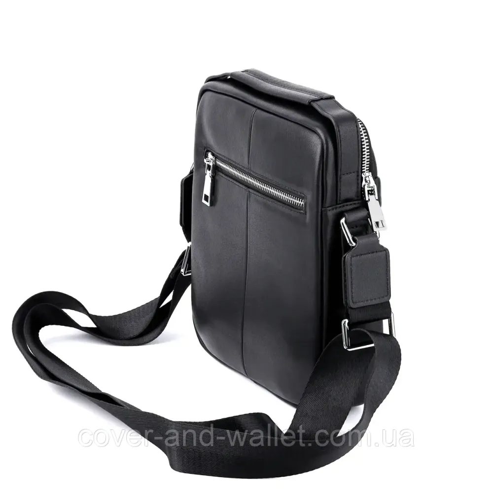 Фірмова чоловіча сумка-барсетка з натуральної шкіри Marco Coverna 7706 black Київ - фото 4