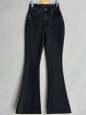 Джинсы женские Sherocco 7032 клеш от колена высокая посадка стрейчевые черные, черный, 28, 28, 72 см, 98 см Киев