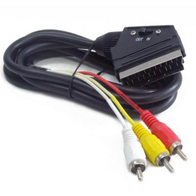 Кабель мультимедийный SCART M to 3xRCA M 1.8m Cablexpert (CCV-519-001) Винница - изображение 1