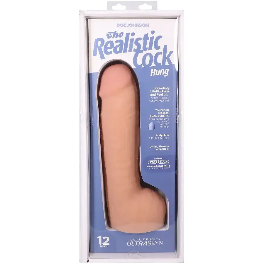 Фалоімітатор Doc Johnson The Realistic Cock ULTRASKYN - 12 Inch Hung with Balls Vanilla Львів - фото 9