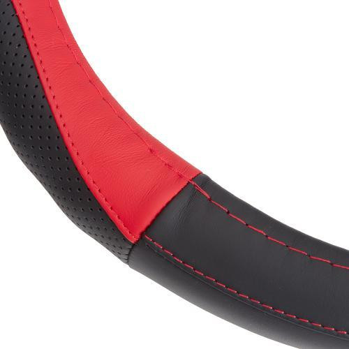 Захисний чохол на кермо VLOD-L2607 BK/RD M чорний-червоний шкіряний Харків - фото 7