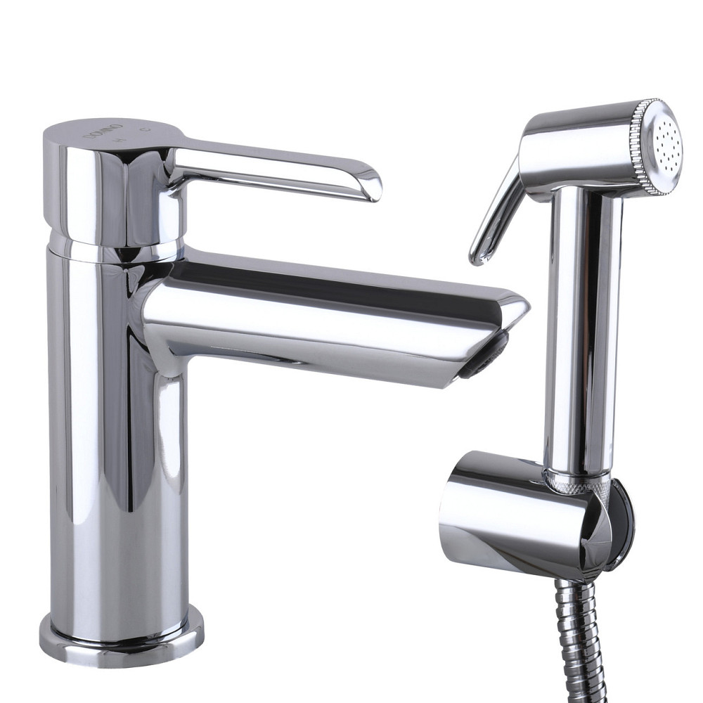 Змішувач для умивальника DOMINO PRESTIGE DPS-222 з гігієничною лійкою, шланг 200 см, на гайці (000020484) Київ - фото 3