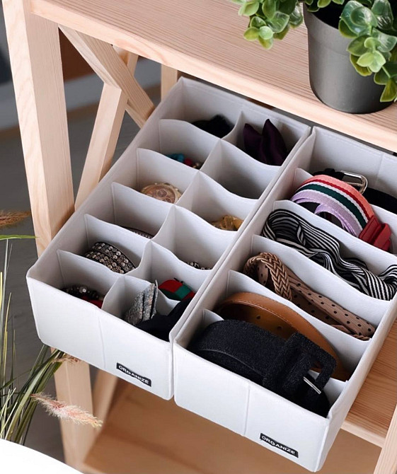 Набор компактных органайзеров для белья 2 шт white-2Small (Белый) Сумы - изображение 3