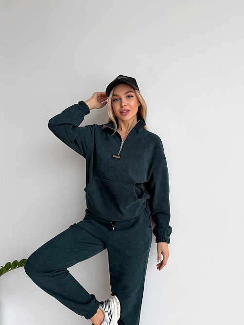 Женский стильный повседневный костюм двойка трикотажный ольвет Зеленый, 46/48 Одесса - изображение 2