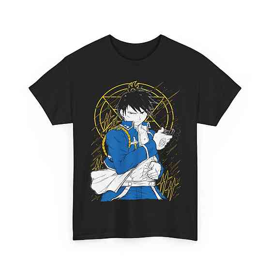 Футболка з аніме принтом Сталевий алхімік оверсайз (S/M/L) Чорний AnimeJ0322 Дніпро