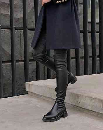 Zemira Ботфорти жіночі ZEMIRA чорні натуральна шкіра зима висота 58см обхват гомілки 34-40см (Б Коломыя