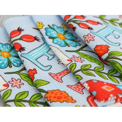 Полотенце Руно Набор вафельных Пасхальные Зайчики с писанкой голубой 45х60 см 3 шт (710Т_ Великодні Зайчики з писанкою блакитний) Винница - изображение 4