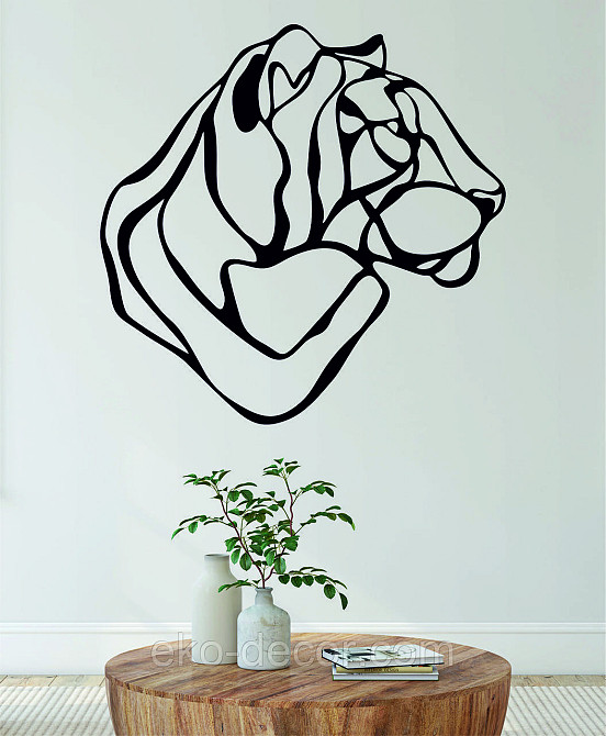 Декоративное настенное Панно «Тигр» Декор на стену 70*70 см, Черный Киев - изображение 3