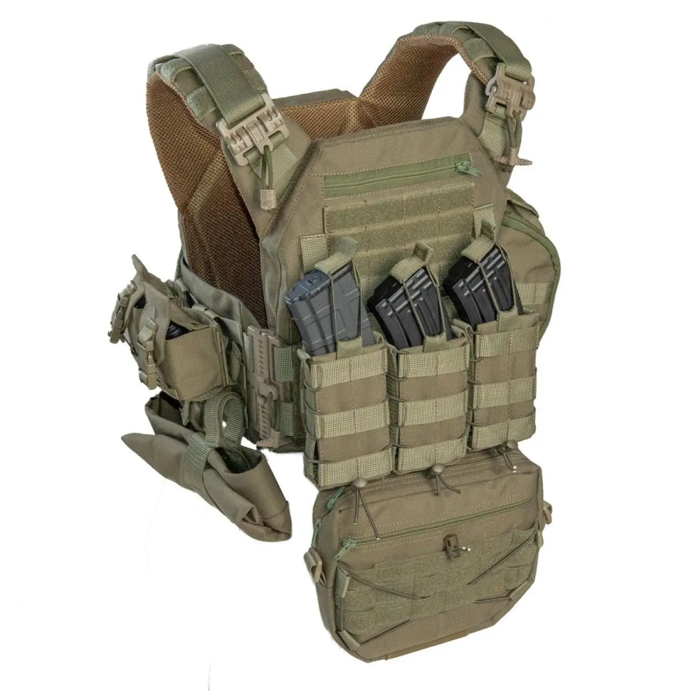 Комплект плитоноски з підсумками та напашником, швидким скиданням (без плит) Оливковий Вінниця - фото 4