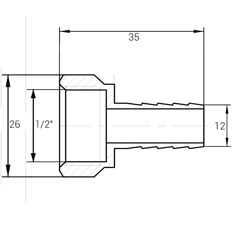 Штуцер 1/2″В 12мм нікельований NU3F1S OPTIMUM Тернополь - изображение 3