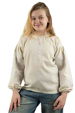 Вышиванка женская, натуральная льняная, топ Киев