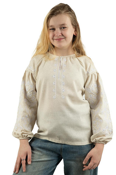 Вышиванка женская, натуральная льняная, топ Киев - изображение 5