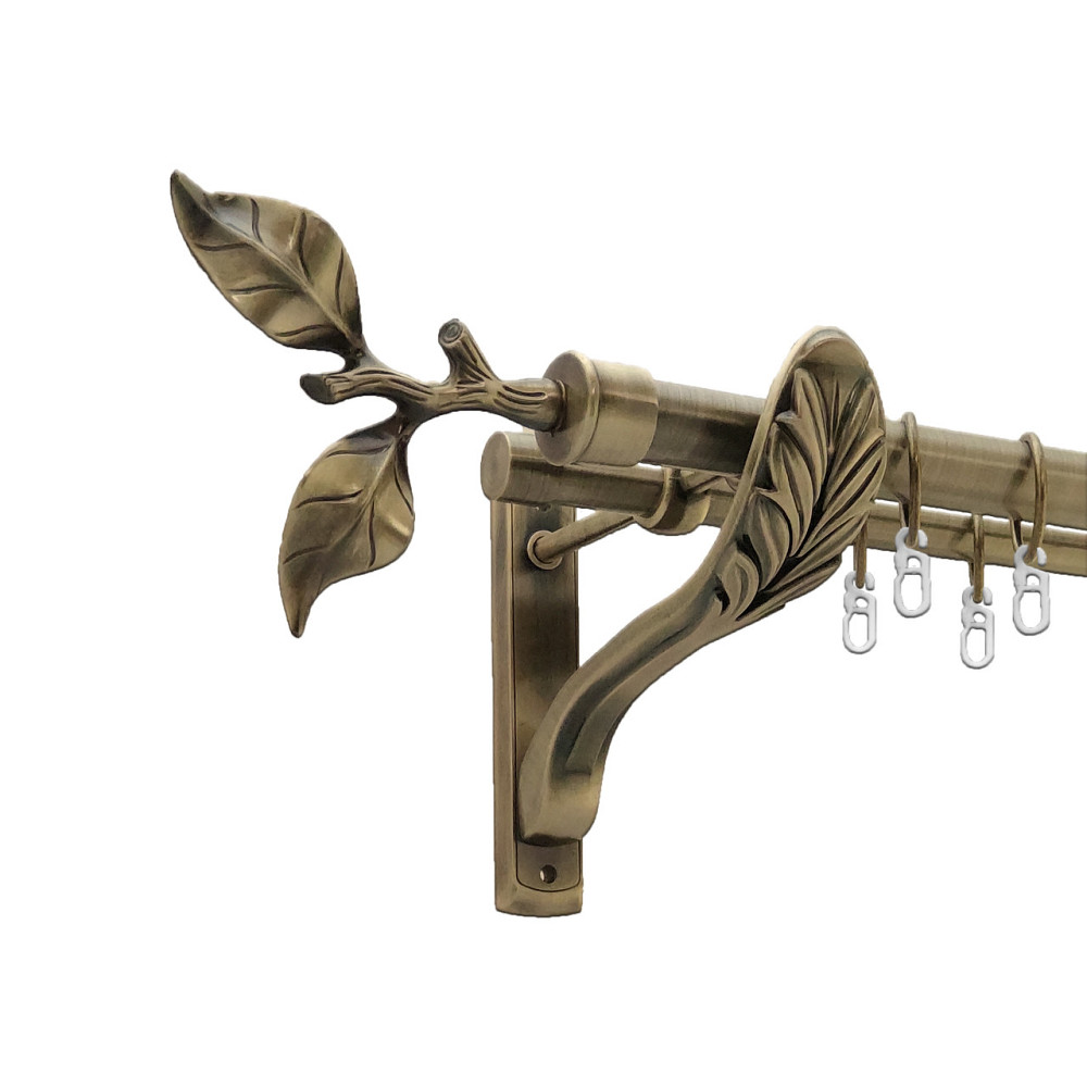 Карниз Orvit Листок Троянди металевий дворядний ретро Антик 25\19 мм 160 см (4301682) Львів - фото 1