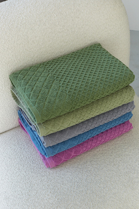 Акція! Комплект Ideal Textile махрових рушників в клітинку 2 шт (50х90 см, 70х140 см) графіт Чернівці - фото 4