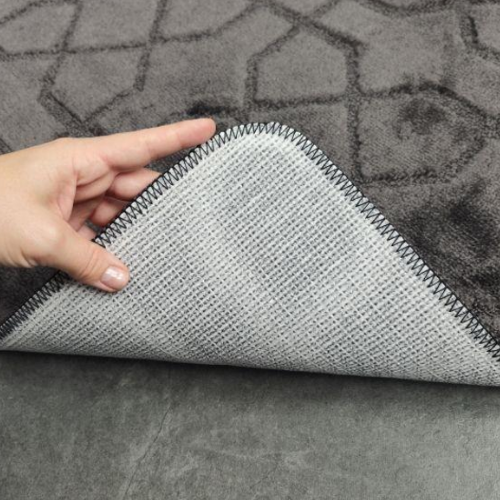 Набір килимків для ванної 2шт 60*100см+50*60см U-виріз Геометрія Standard сірий поліпропілен Дариана Житомир - фото 4