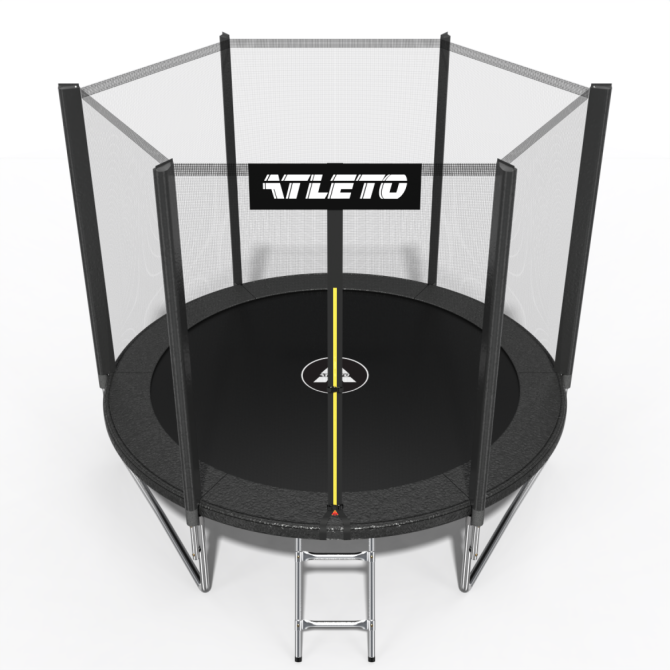 Батут дитячий ATLETO 252 см із сіткою та драбиною чорний Київ - фото 2