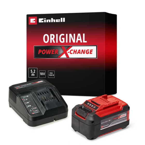 Потужний акумулятор і зарядний пристрій 18V 5,2 Аh Starter-Kit Einhell Power-X-Change (4512147) Київ