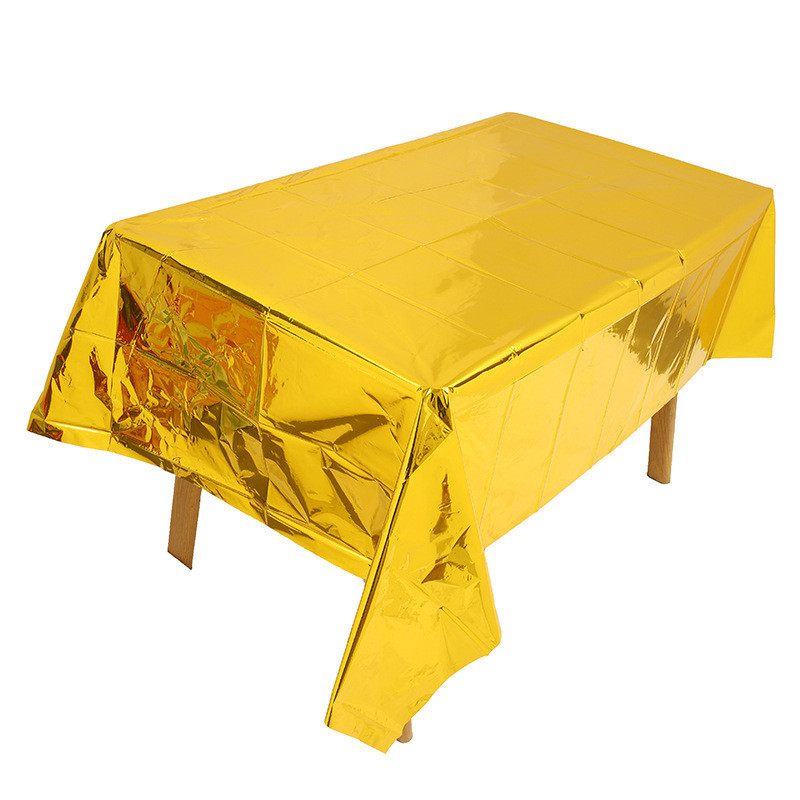 Скатерть из фольги праздничная 270 на 100 см золотистый Киев - изображение 1