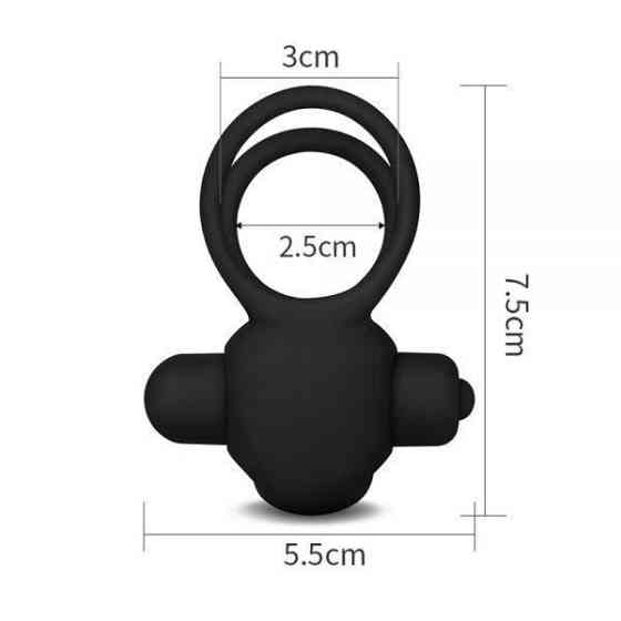 Эрекционное виброкольцо Power Clit Cockring, Black Sex Aura Киев