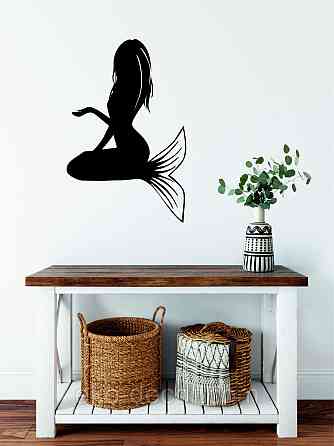 Декоративное настенное 3D Панно «Русалочка» Декор на стену с объемом 110*77 см, Черный Киев