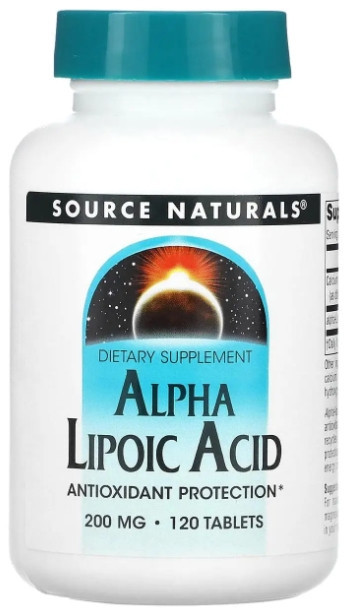 Альфа-ліпоєва кислота Source Naturals  Alpha Lipoic Acid 200 мг 120 таб Київ - фото 1
