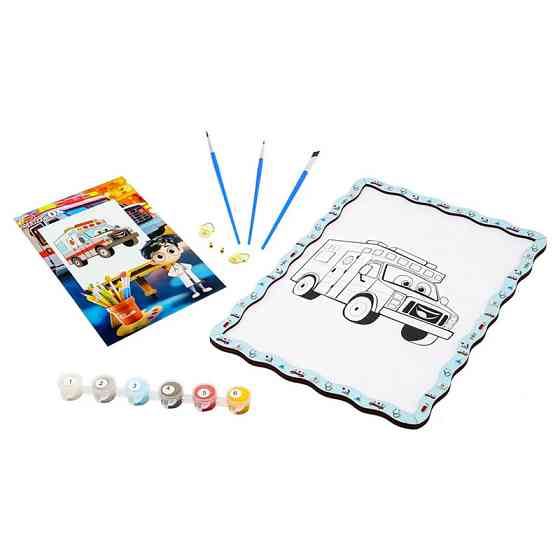 Дитячий набір для розпису по дереву "Медична машина" Puz-22955 формат А4 Вінниця