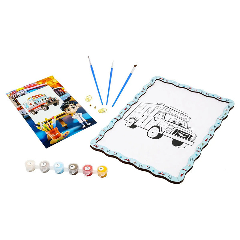 Дитячий набір для розпису по дереву "Медична машина" Puz-22955 формат А4 Вінниця - фото 3