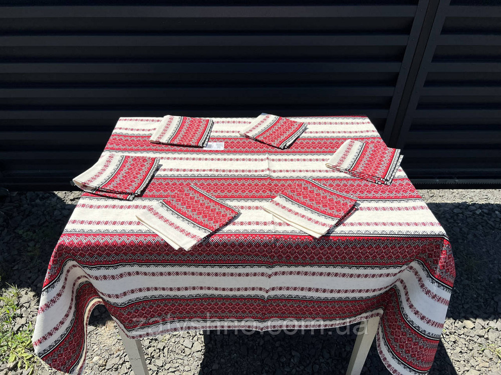 Вишита скатертина на подарунок з серветками Київ - фото 3