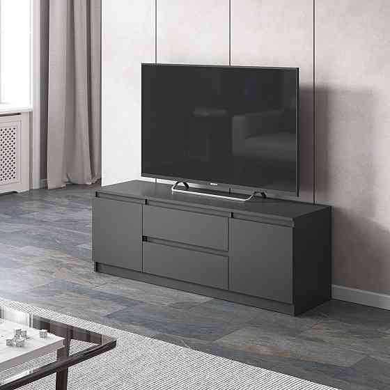 Тумба под телевизор VAYS, для гостиной, современная, 2 выдвижных ящика и две двери, без ручек R-28 Антрацит Львов