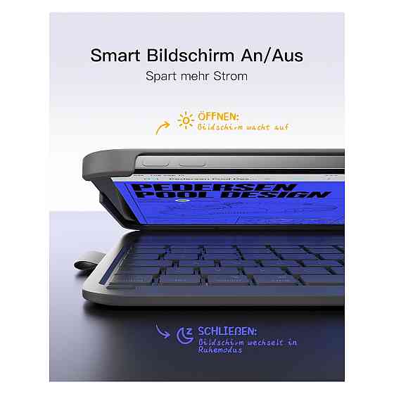 Чохол з клавіатурою Inateck AirTap BK2007 сірий QWERTZ Bluetooth ультралегкий тримач для стилуса для iPad 10.9-11 Київ