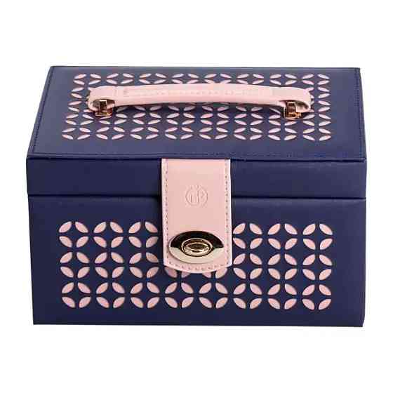 Yiwu Скринька для прикрас з еко шкіри 3 яруси з дзеркалом органайзер для ювелірних виробів HP-5 Коломыя