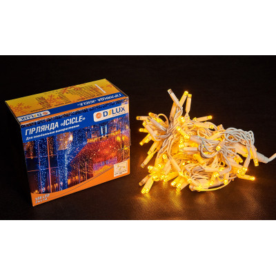 Гірлянда Delux ICICLE flash 108LED 2 х 1 м жовтий/білий IP44 EN (90012941) Вінниця - фото 2