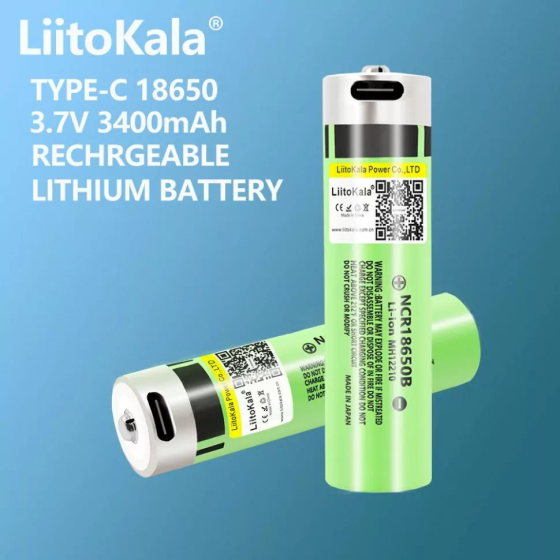 Аккумулятор LiitoKala Lii-USB-34B 18650 3400mah с защитой (Зеленый) Киев