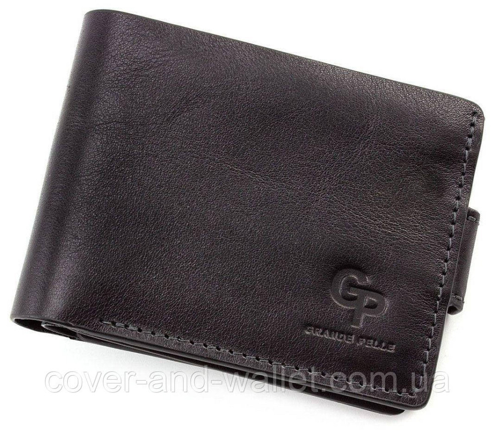 Фірмовий шкіряний чоловічий гаманець на магнітній застібці Grande Pelle Amico Київ - фото 3