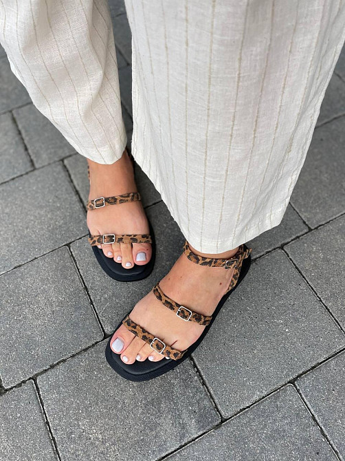 Zemira Босоніжки жіночі леопардові ZEMIRA 05300, замшеві / Стильні босоніжки на низькому ходу р Коломыя - изображение 7