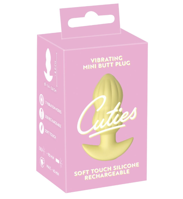 Анальна пробка з вібрацією Vibrating Mini Butt Plug Yellow Sex Aura Київ - фото 1