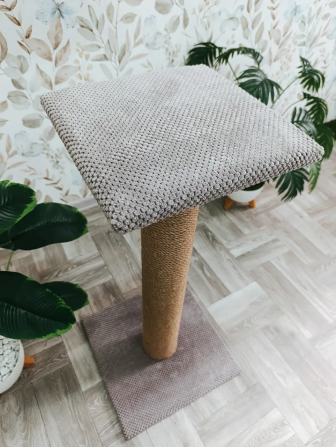 Кігтеточка, дряпка з поличкою на широкому стовпчику 85×40×40 см для кішок Київ - фото 3