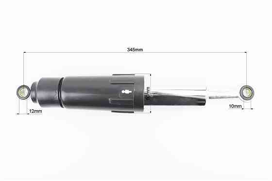Амортизатор задній JH/CB/CG - 345мм*d60мм (втулка 12мм / втулка 10мм) закритий регул., чорний Київ