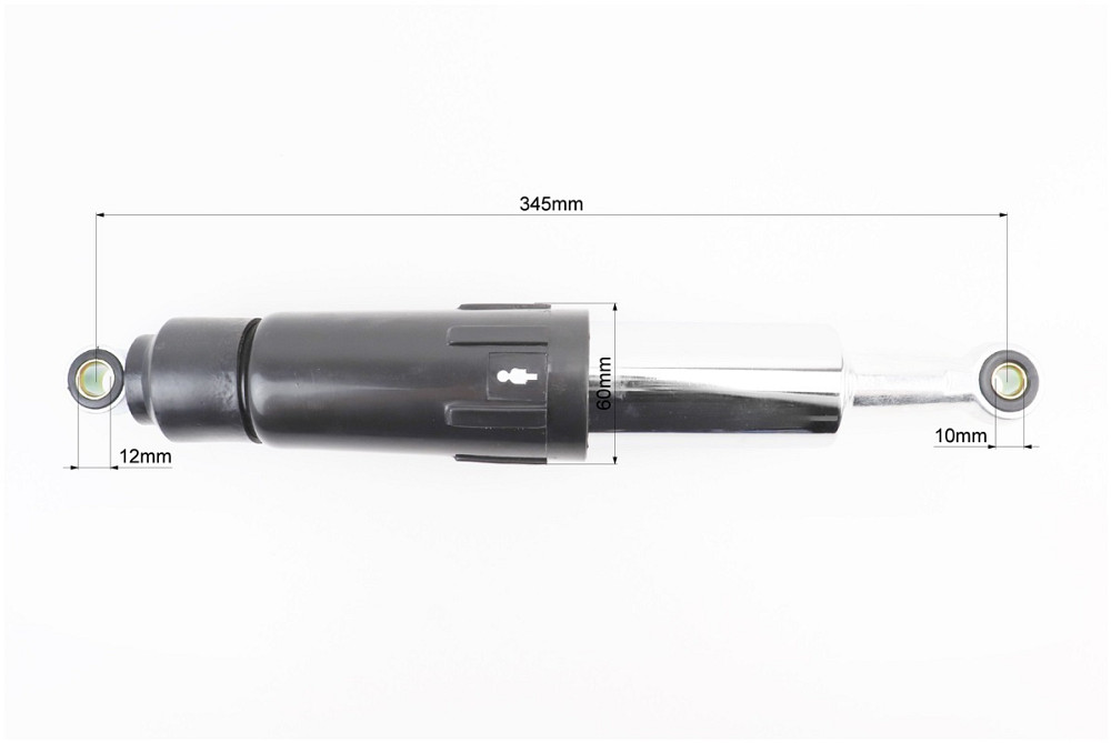 Амортизатор задній JH/CB/CG - 345мм*d60мм (втулка 12мм / втулка 10мм) закритий регул., чорний Киев - изображение 2