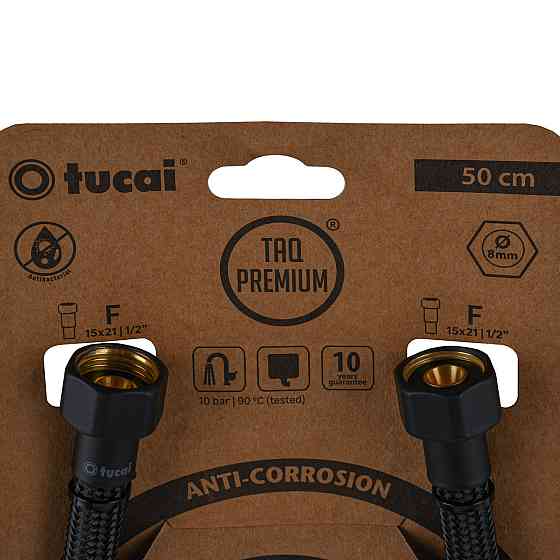 Шланг водяний TUCAI TAQ PREMIUM GRIF 1/2″x1/2″ BВ 0,5м.АНТИКОР. ACB HG-1212-500 (Чорний Мат) 209970 (000029277) Киев