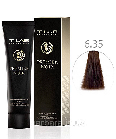 Крем-краска для волос T-LAB Professional Premier Noir Colouring Cream 6.35 темный блонд макагоновый Киев - изображение 1