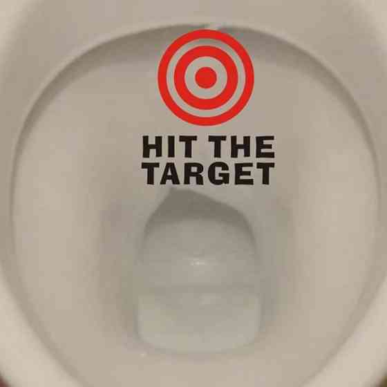 Наклейка на унітаз Приціл 14 на 13 см чорно-червоний Київ