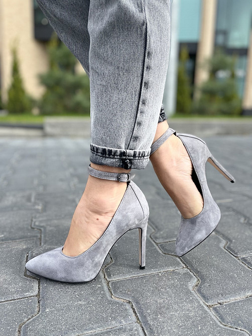 Nivelle Туфлі жіночі NIVELLE сірі натуральна замша каблук 10 см 36-39 (1769/10502-10512) Коломия - фото 8
